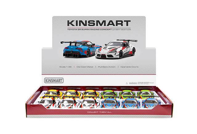 KINSMATR TOYOTA GR SUPRA RACING CONCEPT 1:36 SCALE NO:KT5421DF (YELLOW)