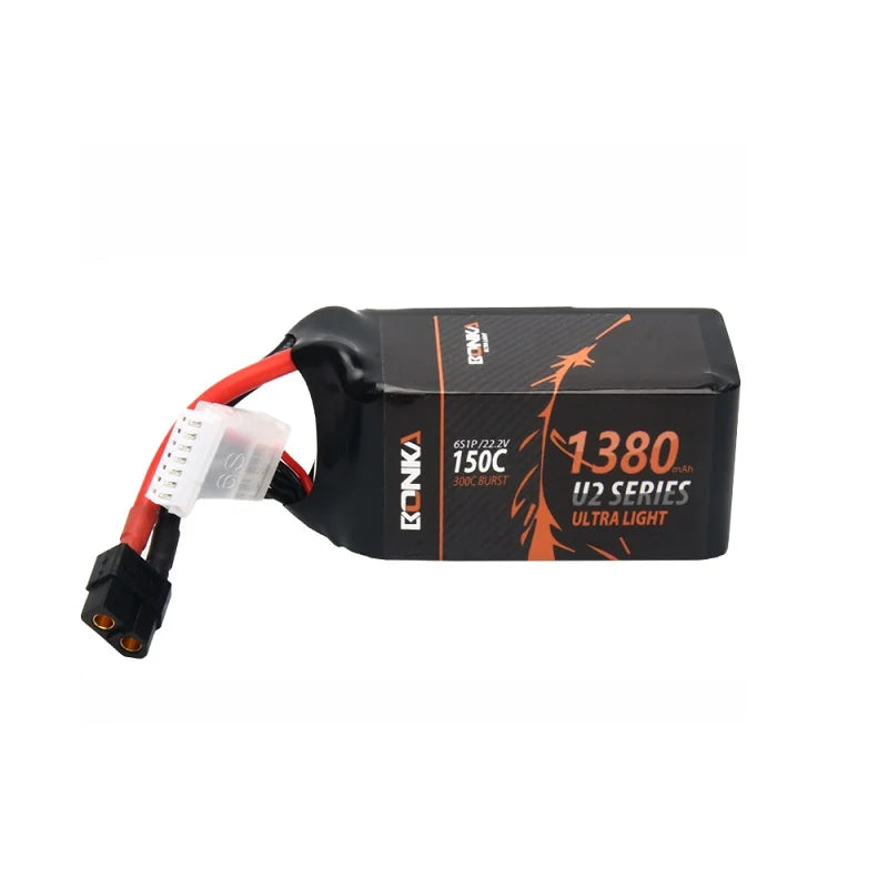 Bonka 22.2V 1380mAh 150C 6S FPV U2 Series Lithium Polymer Battery Pack