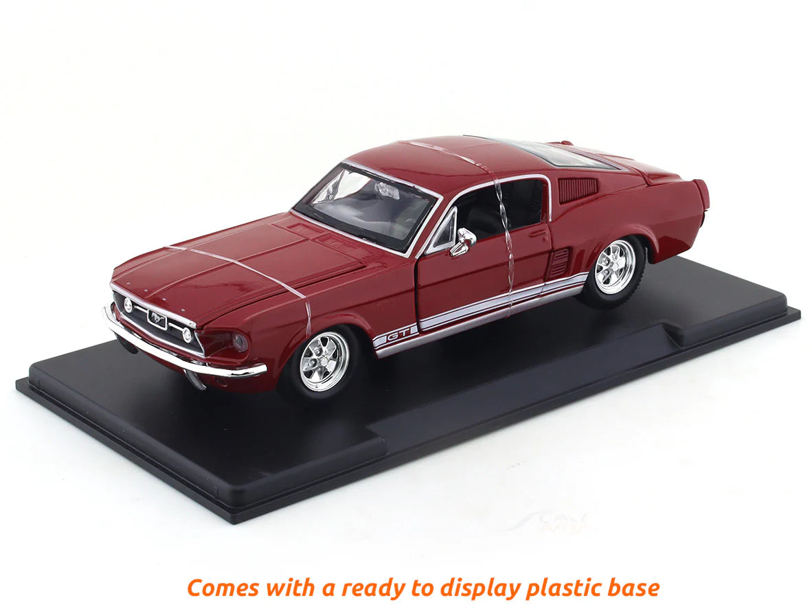 MAISTO 1/24 SCALE 1967 FORD MUSTANG GT (CHERRY RED) DIECAST CAR MODEL 51260