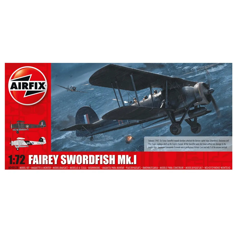 Airfix 1:72 Scale Fairey Swordfish Mk.I A04053B Aircraft Plastic Model Kit