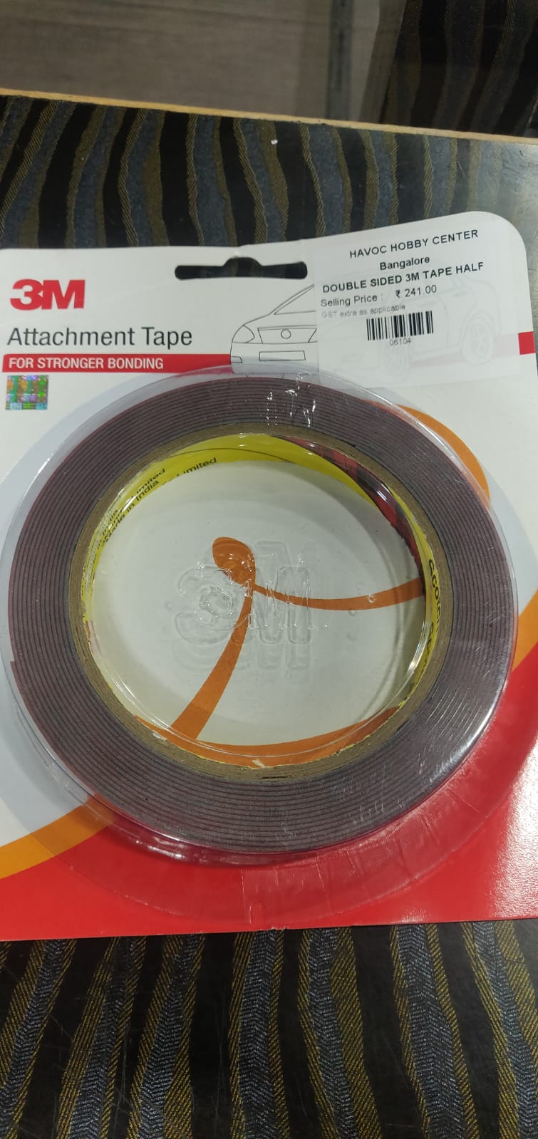 RED DOUBLE SIDE TAPE 20MM WIDTH