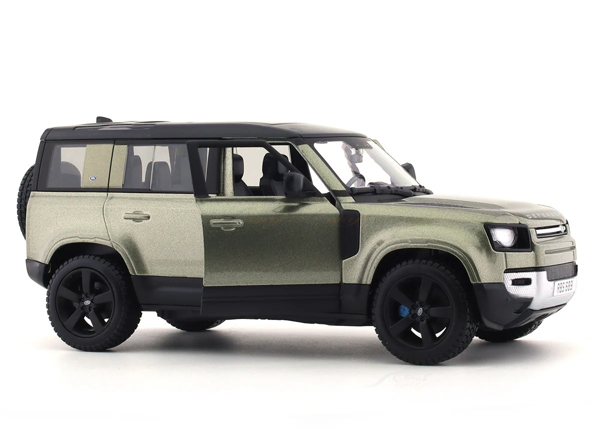 BBURAGO - 1/24 SCALE MODEL LAND ROVER DEFENDER 110 REPLICA MINIATURE SUV 2022 (GREEN) 18-91101S