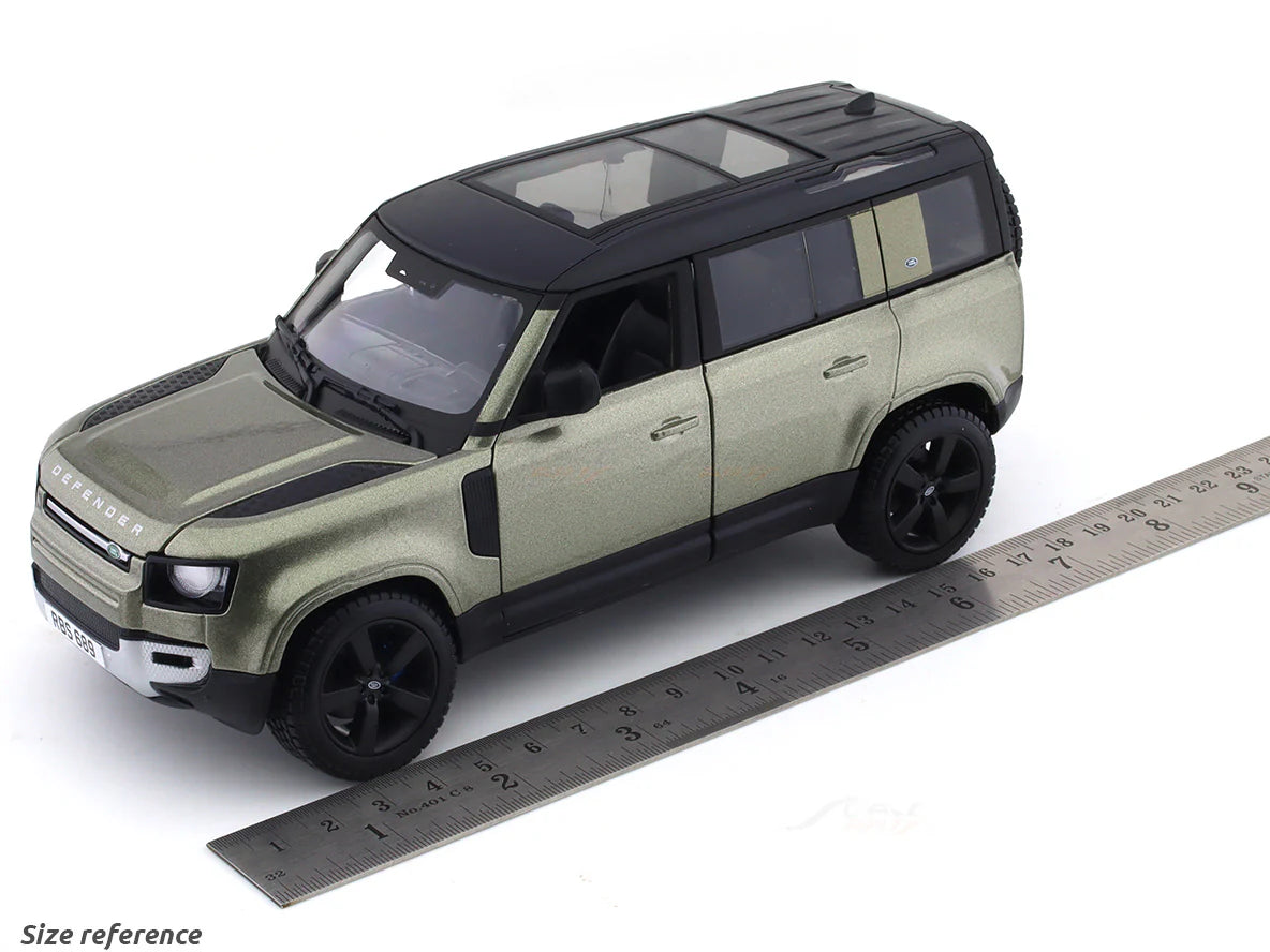 BBURAGO - 1/24 SCALE MODEL LAND ROVER DEFENDER 110 REPLICA MINIATURE SUV 2022 (GREEN) 18-91101S