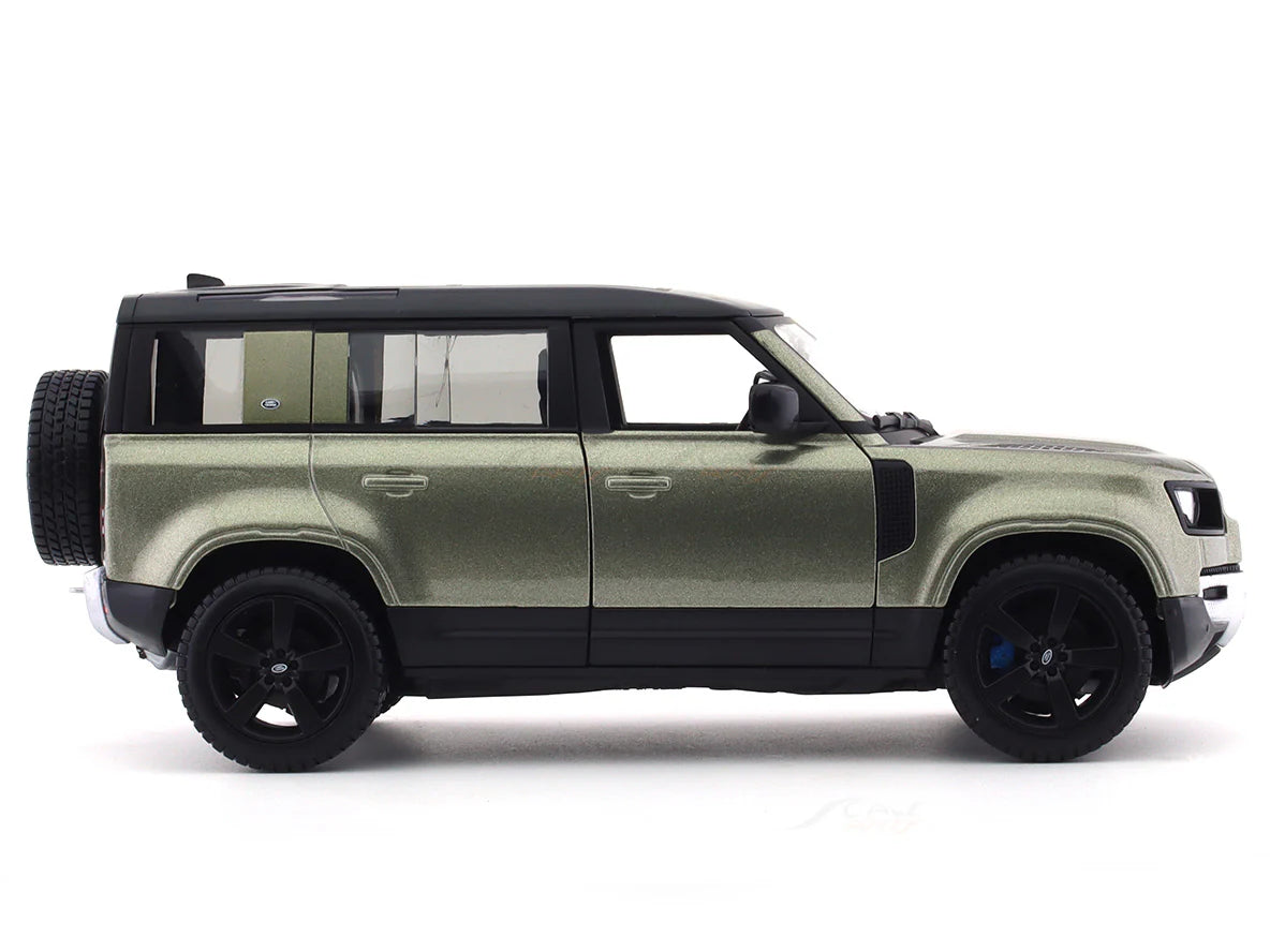 BBURAGO - 1/24 SCALE MODEL LAND ROVER DEFENDER 110 REPLICA MINIATURE SUV 2022 (GREEN) 18-91101S