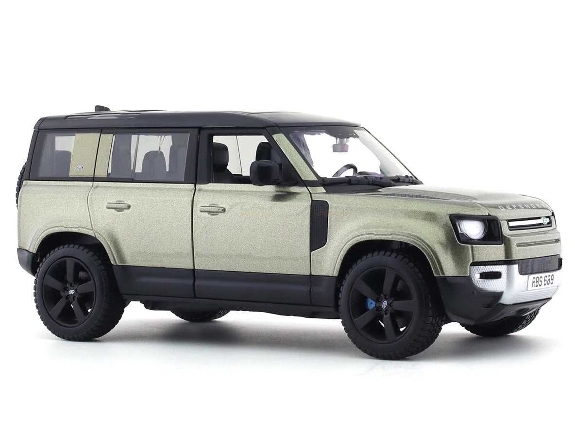 BBURAGO - 1/24 SCALE MODEL LAND ROVER DEFENDER 110 REPLICA MINIATURE SUV 2022 (GREEN) 18-91101S
