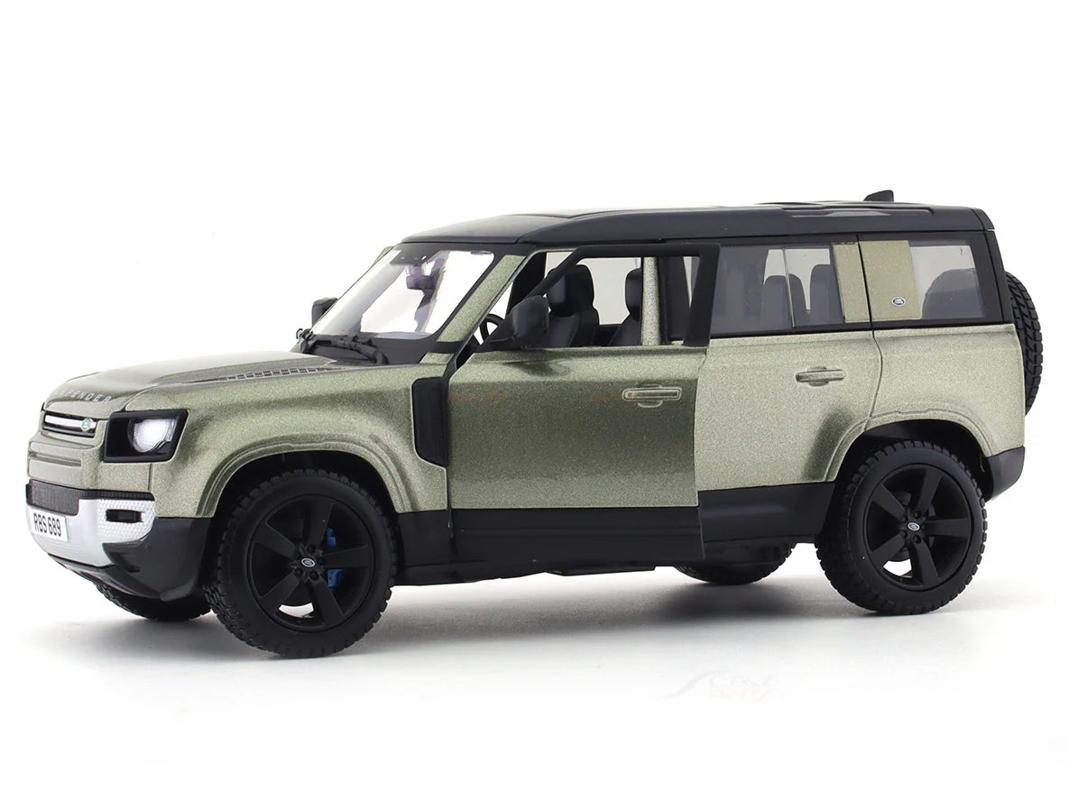 BBURAGO - 1/24 SCALE MODEL LAND ROVER DEFENDER 110 REPLICA MINIATURE SUV 2022 (GREEN) 18-91101S