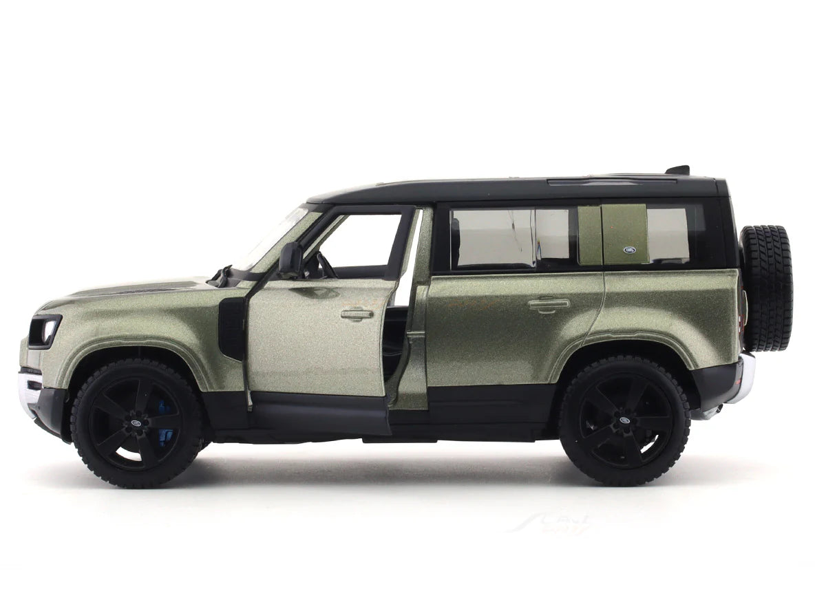 BBURAGO - 1/24 SCALE MODEL LAND ROVER DEFENDER 110 REPLICA MINIATURE SUV 2022 (GREEN) 18-91101S