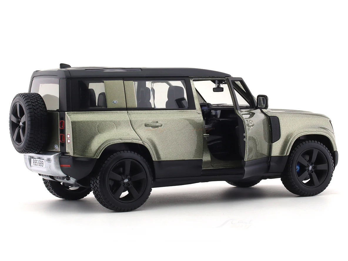 BBURAGO - 1/24 SCALE MODEL LAND ROVER DEFENDER 110 REPLICA MINIATURE SUV 2022 (GREEN) 18-91101S