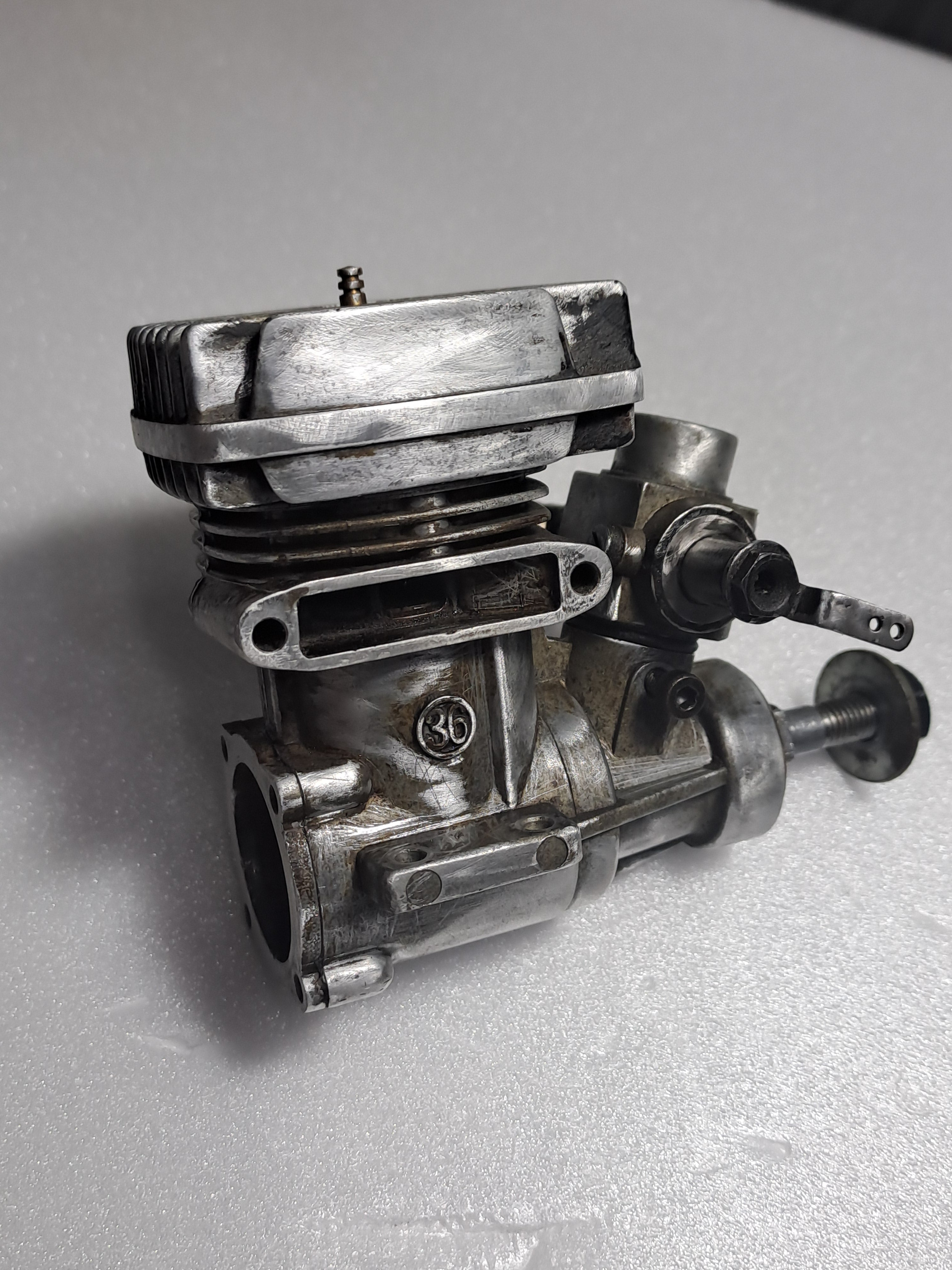 550 SIZE HELI ASP 36 ENGINE WITH COOLING FAN AND CLUTCH ASSEMBLY PRE-OWNED