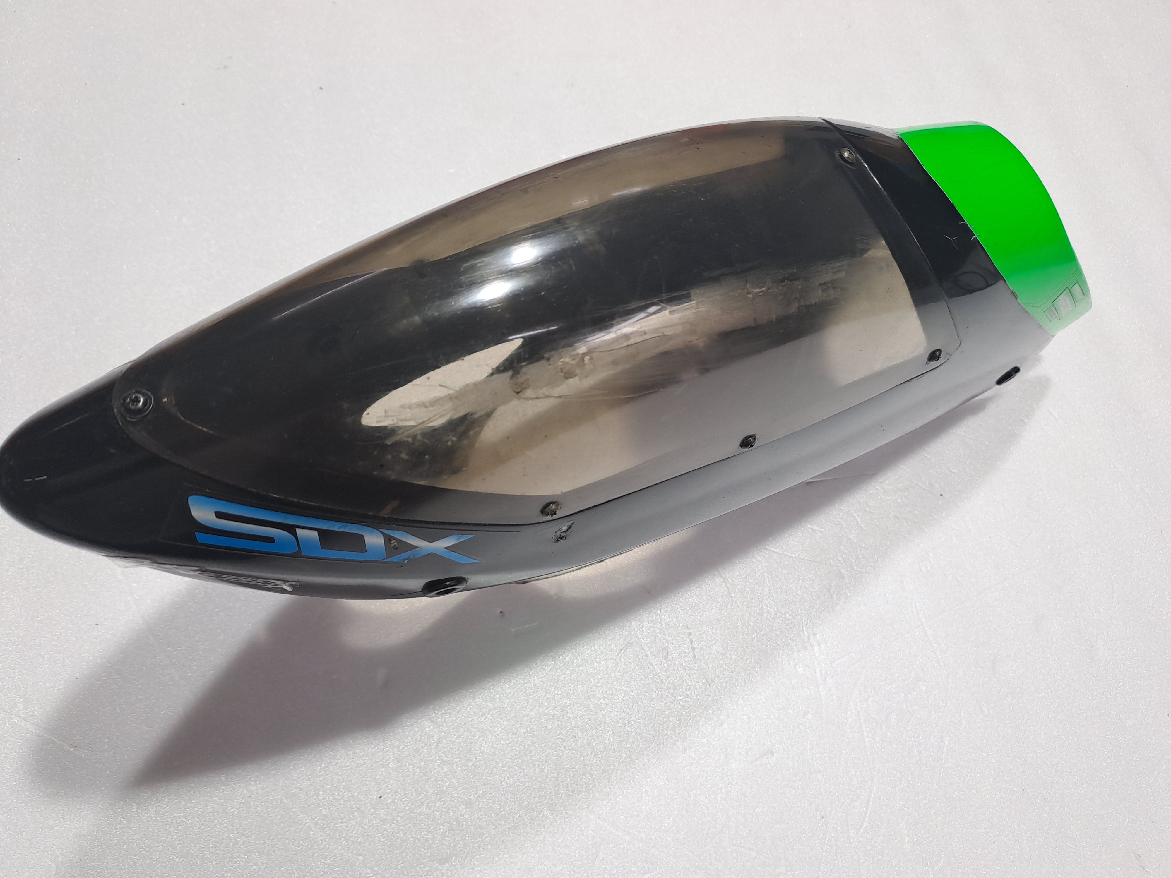 HIROBO HELI  CANOPY {BLACK +GREEN} CANOPY PART NO-0412-323PRE OWNED QUALITY