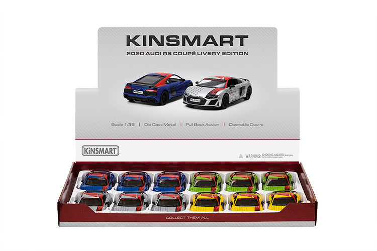 KINSMART 2020 AUDI R8 COUPE LIVERY EDITION 1:36 NO: KT5422DF (SILVER)