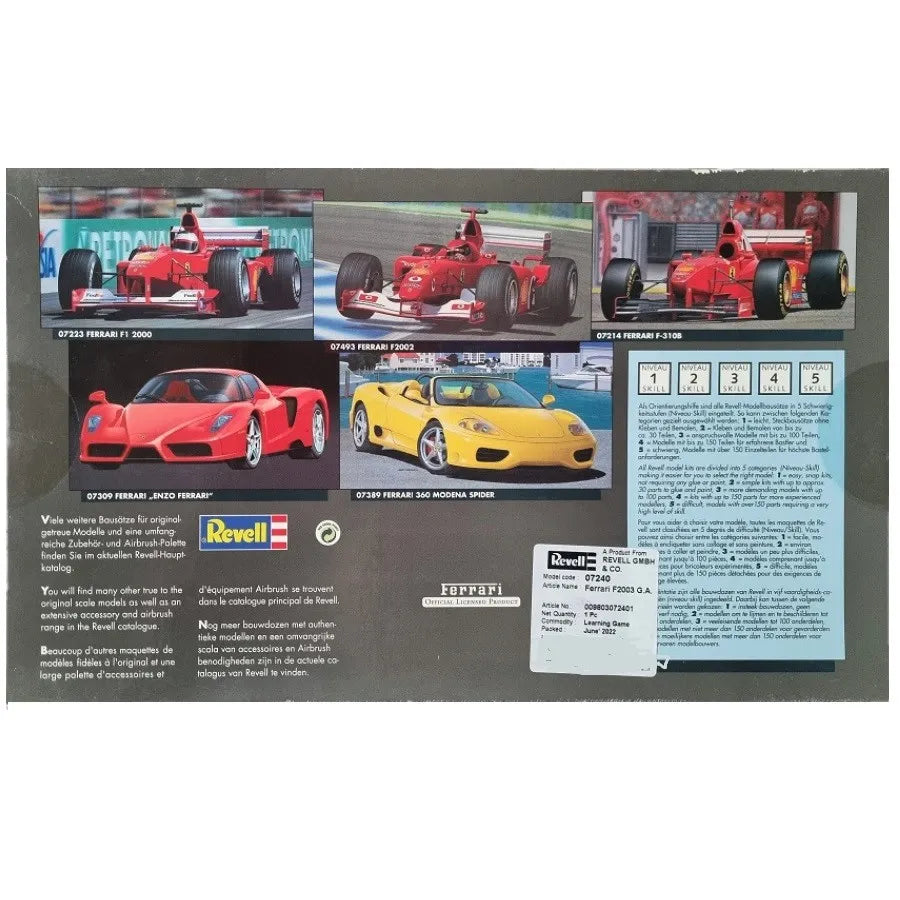 Revell Ferrari F2003-3 GA 1:24 Scale Plastic Model Kit 07240 (Officially Licensed)