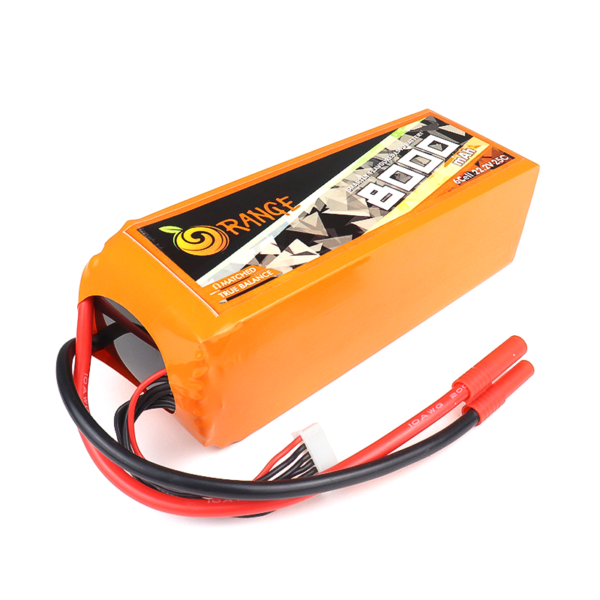 Orange 8000mAh 6S 25C/50C Lithium polymer battery Pack (LiPo)