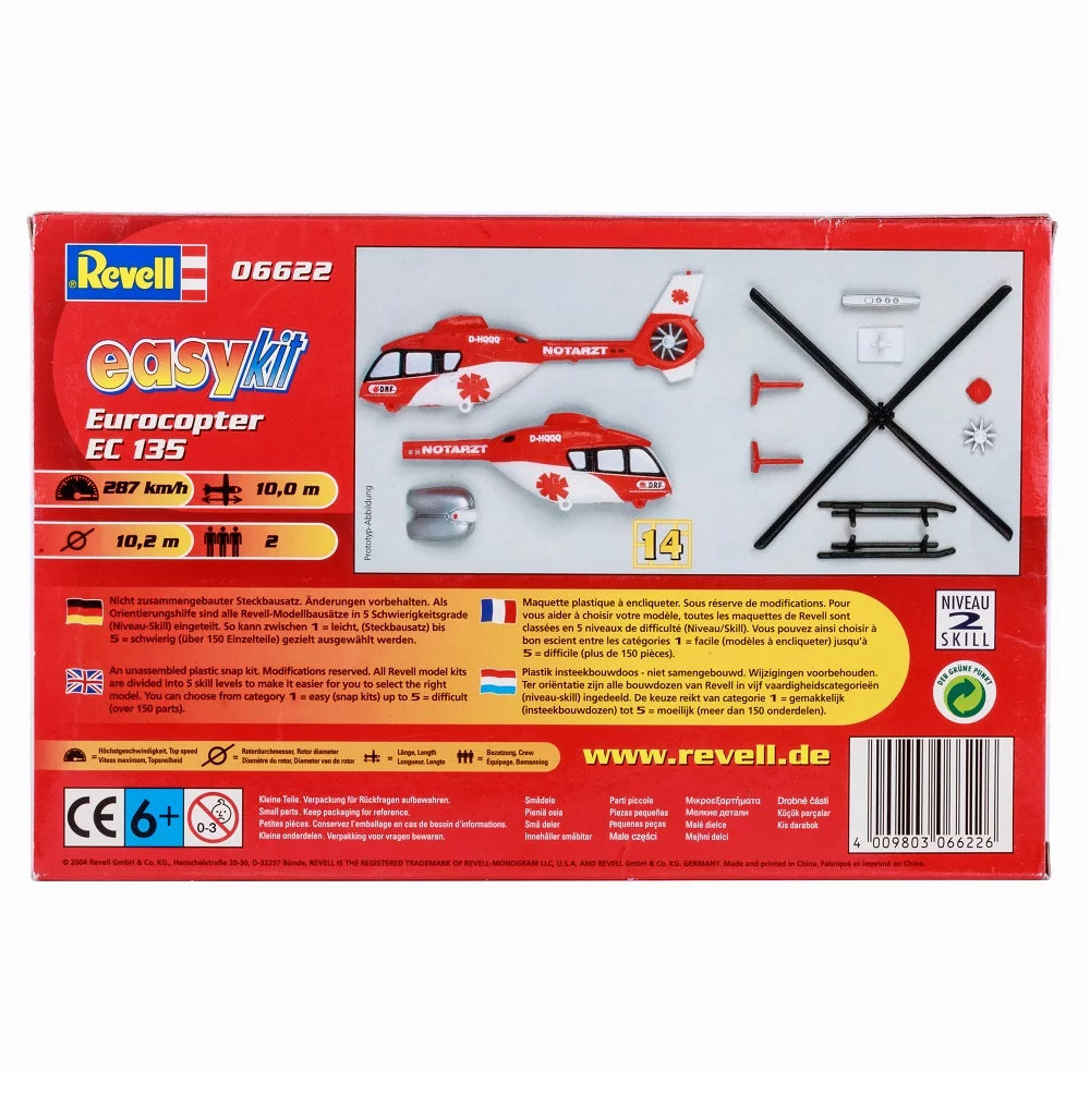 Revell Easykit 1:100 Scale Eurocopter EC 135 Helicopter – 06622