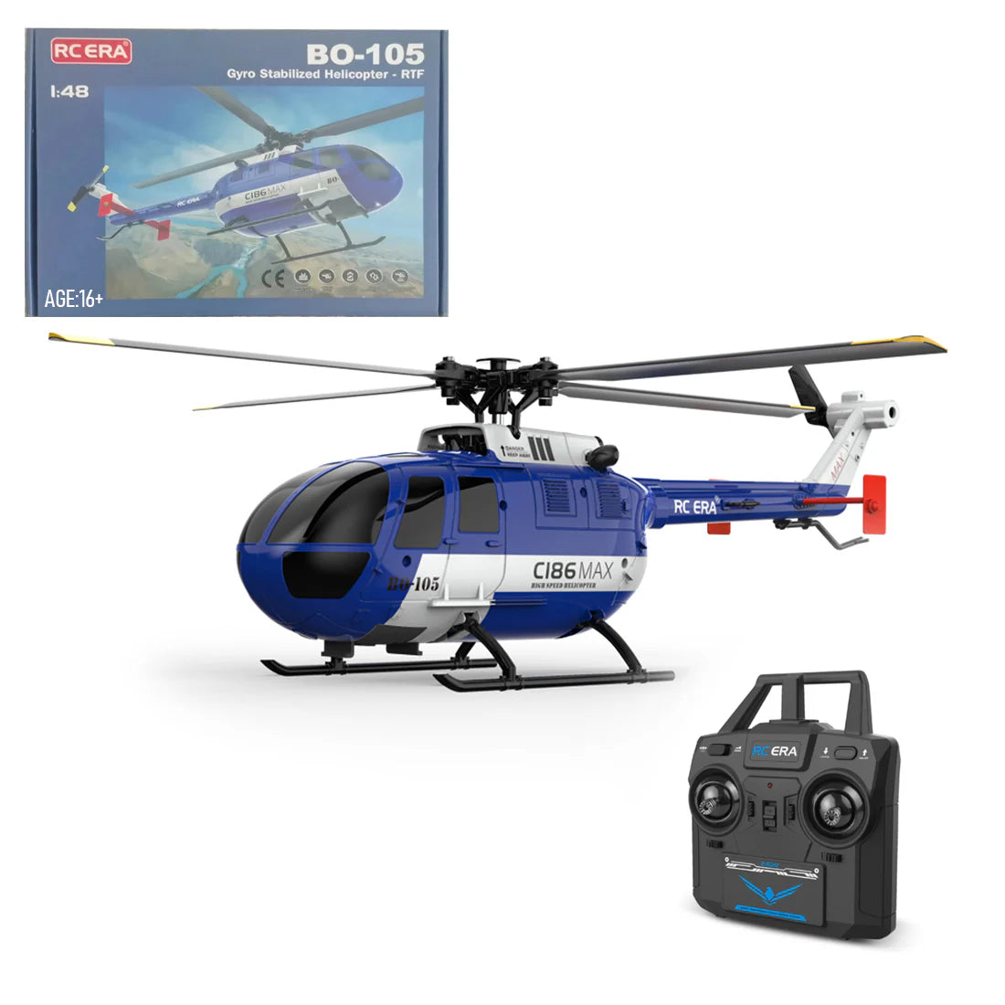 RC ERA C186 MAX BO-105 GYRO STABILIZED HELICOPTER - RTF