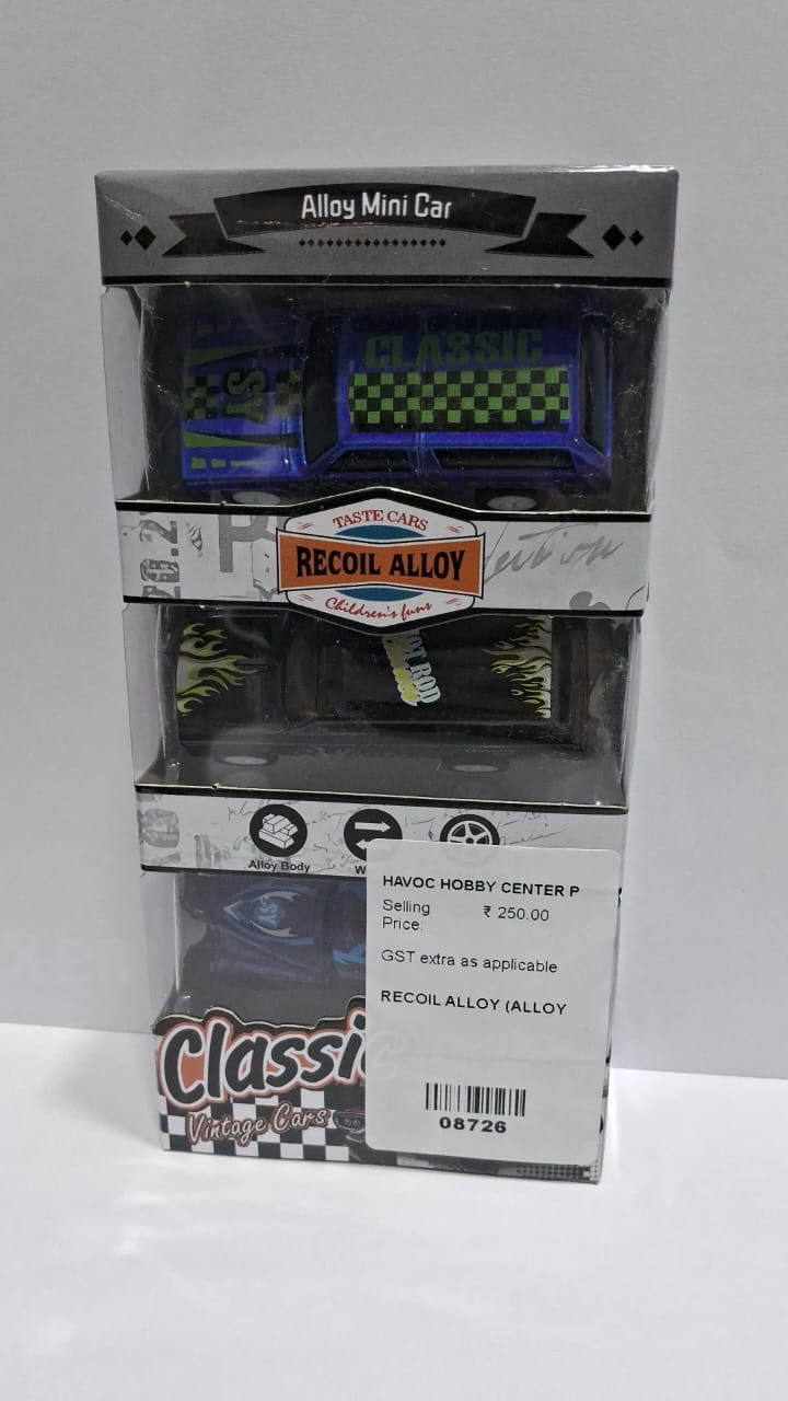 RECOIL ALLOY (ALLOY MINI CAR) CLASIIC VINTAGE CARS PACK OF 3 - 18 PCS BOX