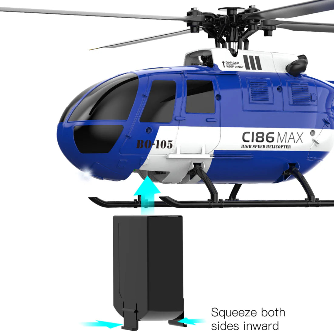 RC ERA C186 MAX BO-105 GYRO STABILIZED HELICOPTER - RTF