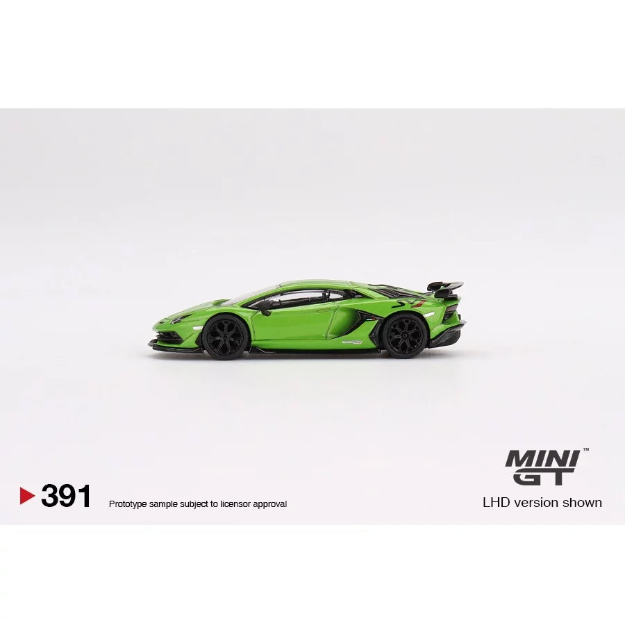 MINI GT Lamborghini Aventador SVJ – Verde Mantis 1:64 Scale Diecast Car