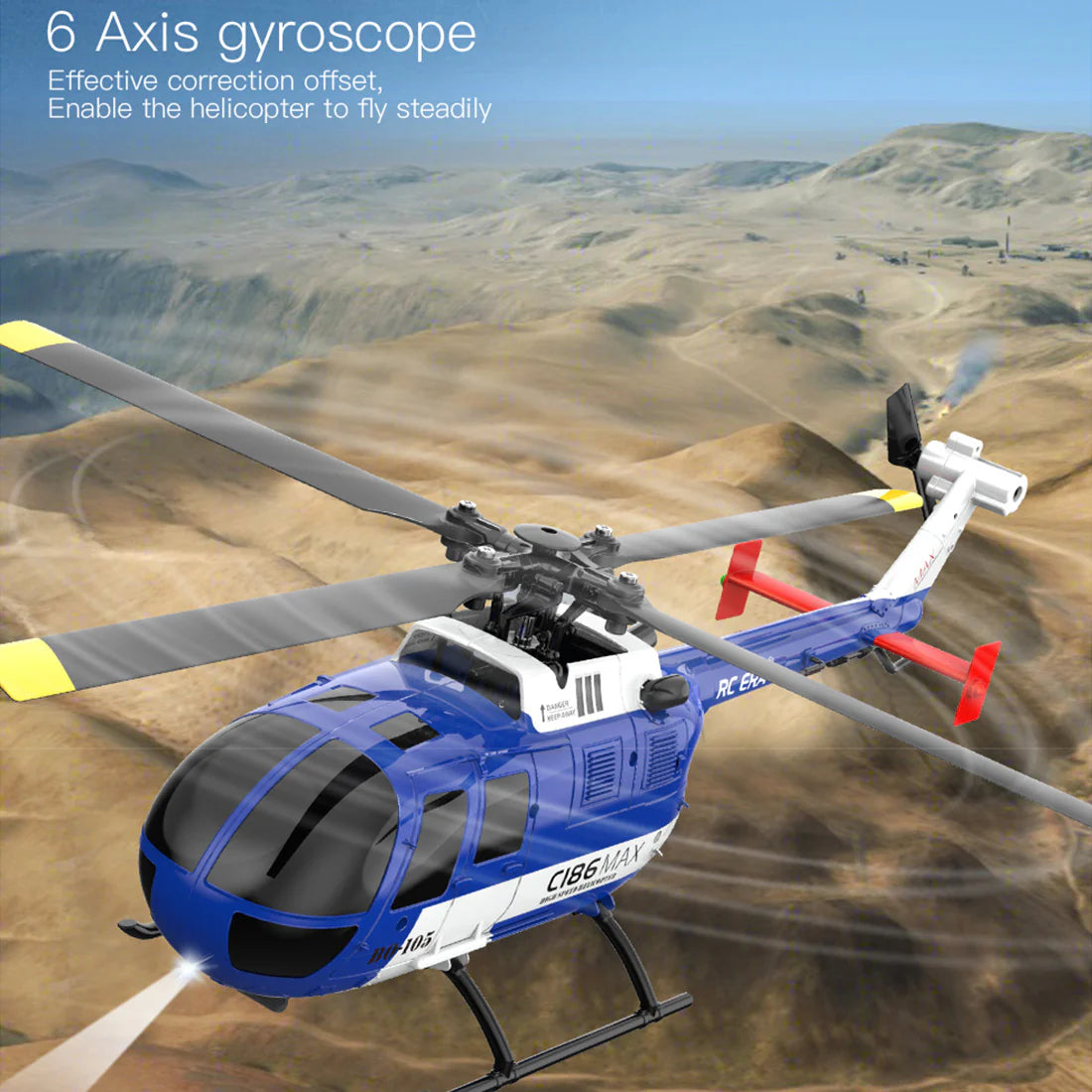RC ERA C186 MAX BO-105 GYRO STABILIZED HELICOPTER - RTF