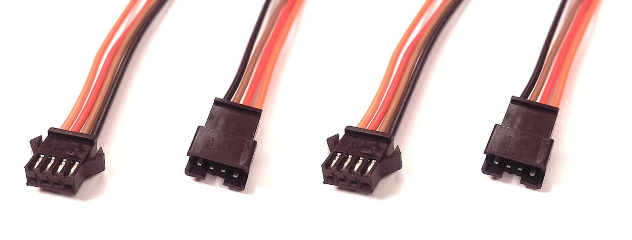 BLACK JST 4 PIN CONNECTOR MALE/FEMALE SET