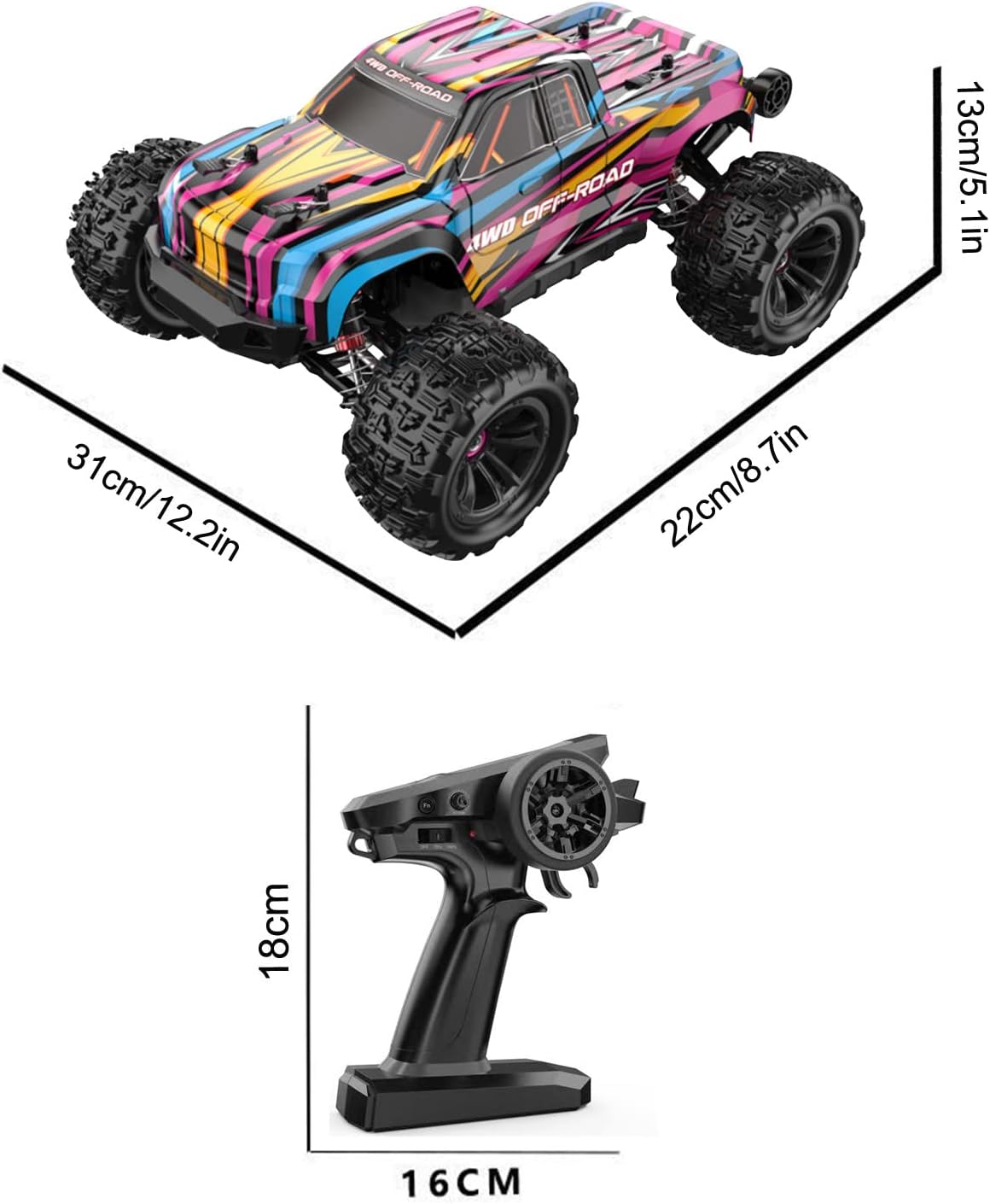 RC CAR MJX 4WD 1/16SCALE OFF ROAD RTR #16209 OFF ROAD TRUCK