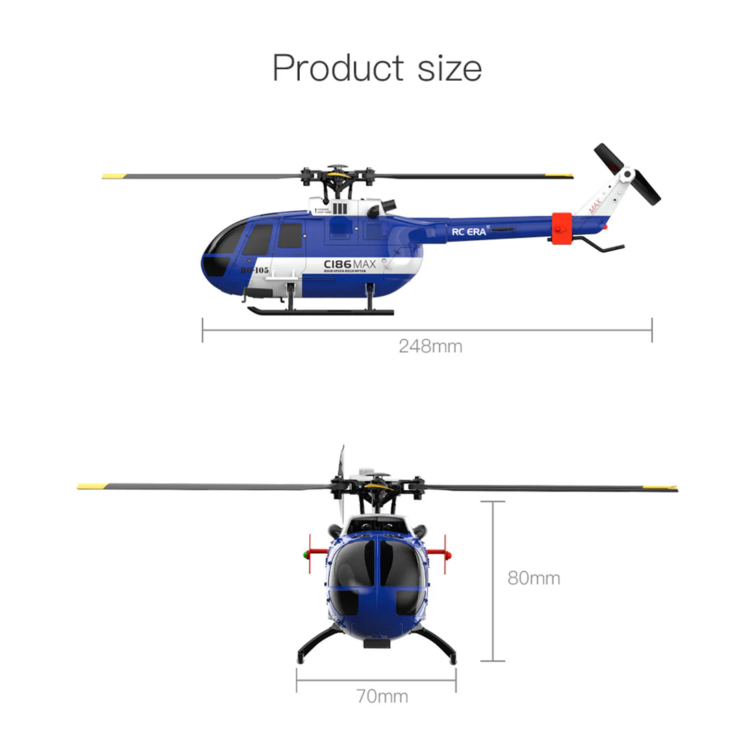 RC ERA C186 MAX BO-105 GYRO STABILIZED HELICOPTER - RTF