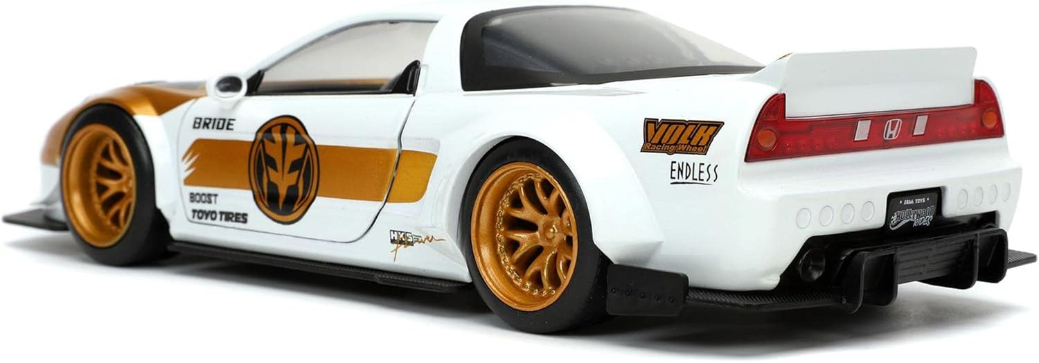 JADA TOYS POWER RANGERS 1:24 2002 HONDA NSX TYPE-R JAPAN SPEC DIE-CAST CAR WITH 2.75" (WHITE RANGER FIGURE)