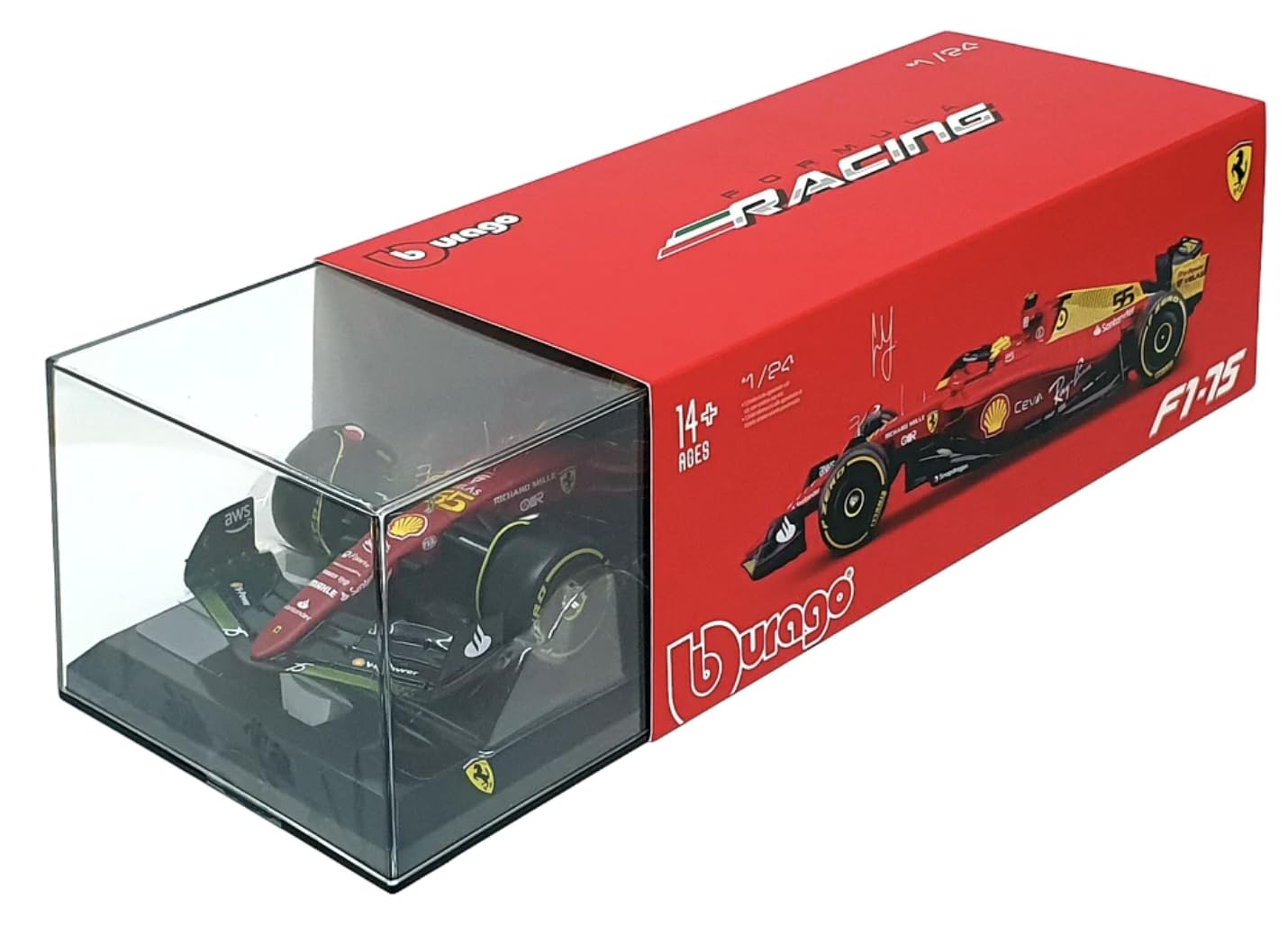 BBURAGO F1 FERRARI F1-75 - #55 CARLOS SAINZ 2022  1/24 SCALE 18-26806S