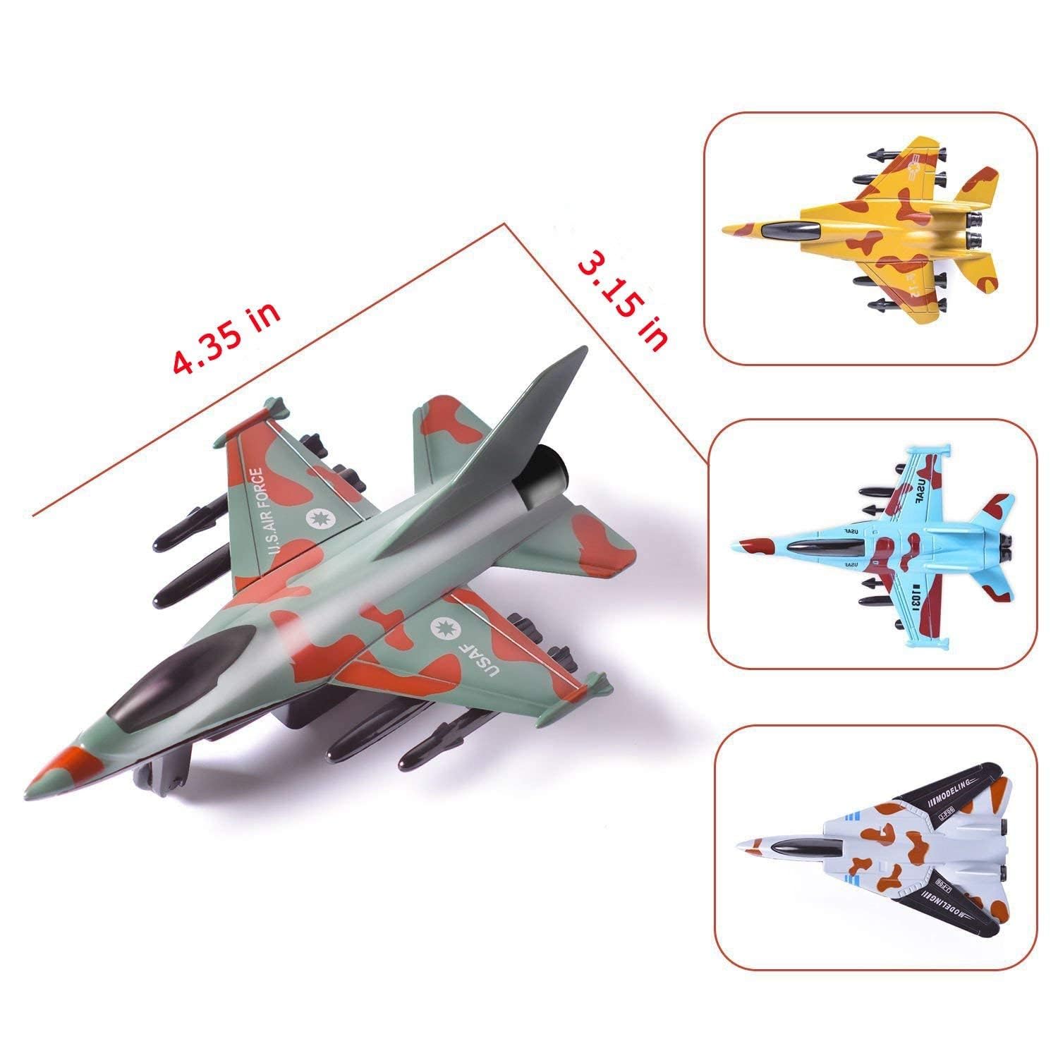 AIRPLANE DIECAST PULL BACK METAL-PACK OF 4