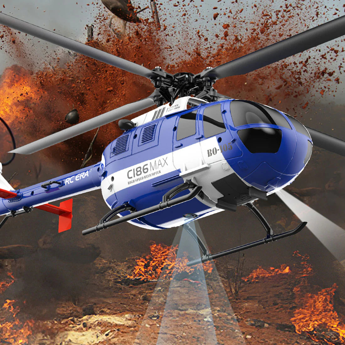 RC ERA C186 MAX BO-105 GYRO STABILIZED HELICOPTER - RTF