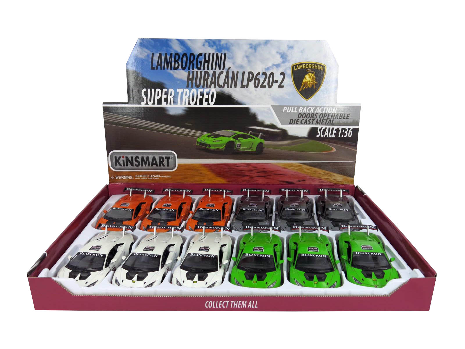 LAMBORGHINI HURACAN LP620-2 SUPER TROFEO 1:36 NO: KT5389D (WHITE)