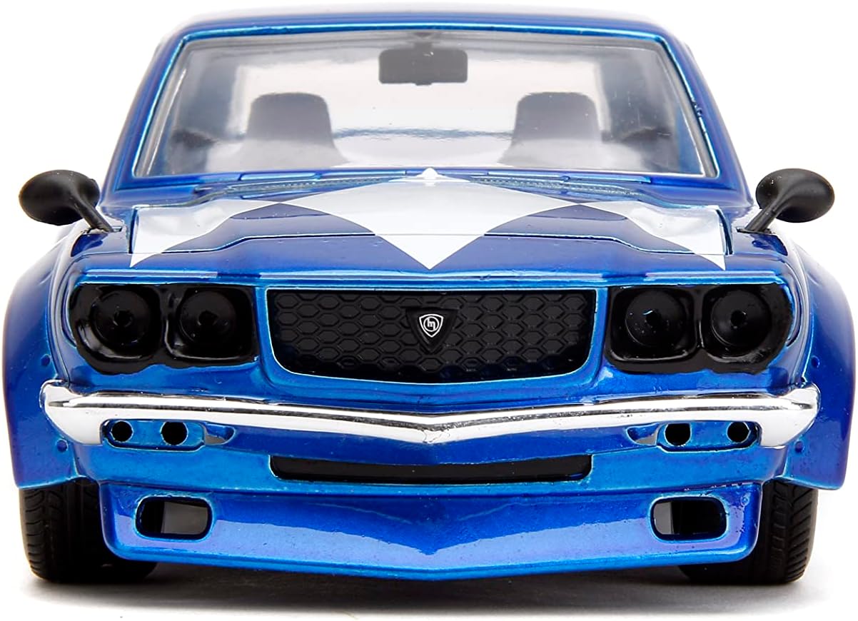JADA POWER RANGES 1:24 1974 MAZDA RX-3 DIE-CAST CAR & 2.75" BLUE RANGER FIGURE