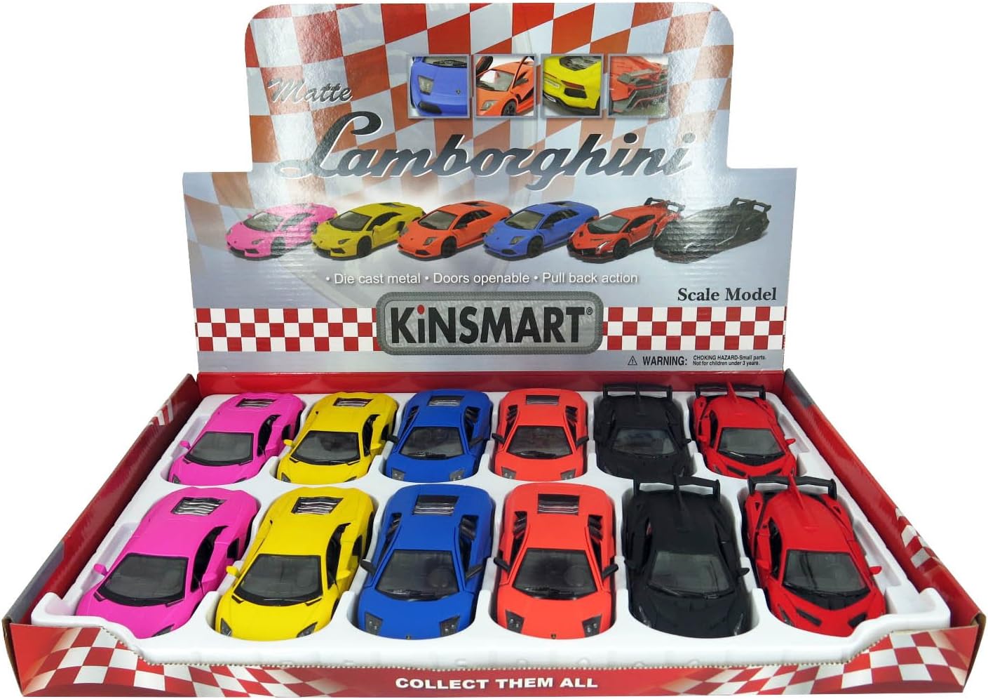 KINSMART LAMBORGHINI AVENTADOR LP 700-4/ MURCIELAGO LP 640/VENENO 1:36 SCALE NO:KT5370D (BLACK)