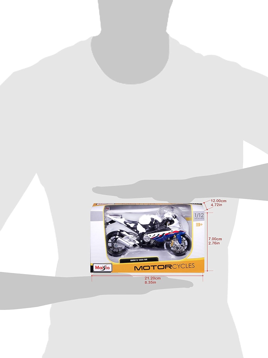 MAISTO PLASTIC 1/12 BMW S1000RR SCALE MODEL MOTORCYCLE, WHITE