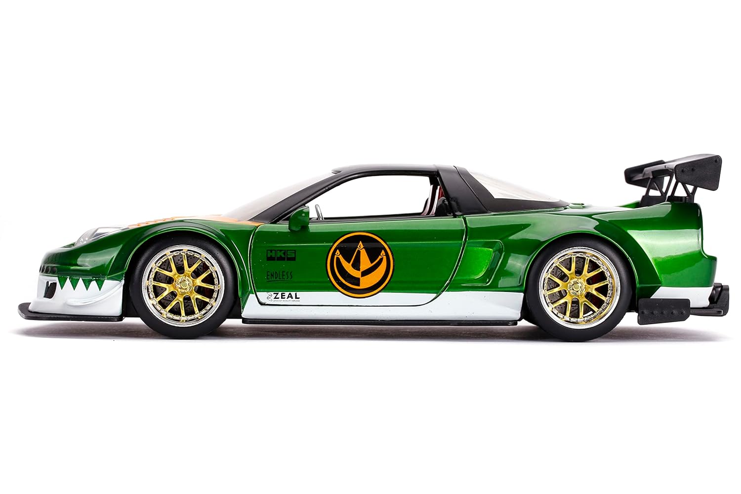 JADA POWER RANGERS 1:24 2002 HONDA NSX TYPE-R JAPAN SPEC DIE-CAST CAR WITH 2.75 (GREEN RANGER FIGURE)