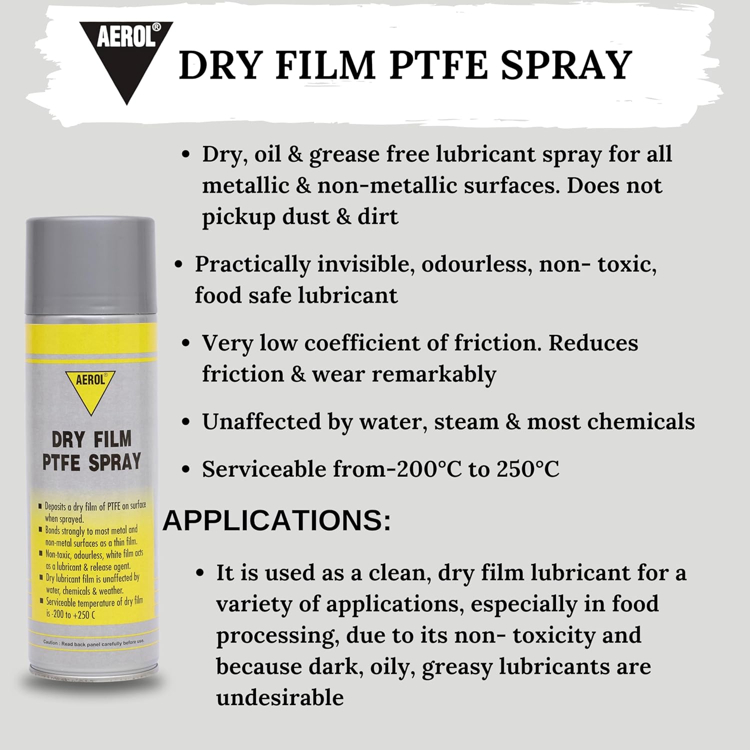 AEROL DRY FILM LUBRICANT SPRAY WITH PTFE GRADE 7701