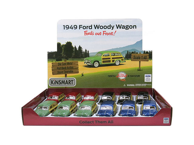 KINSMART 1949 FORD WOODY WAGON 1:40 NO KT5402D (BLUE)