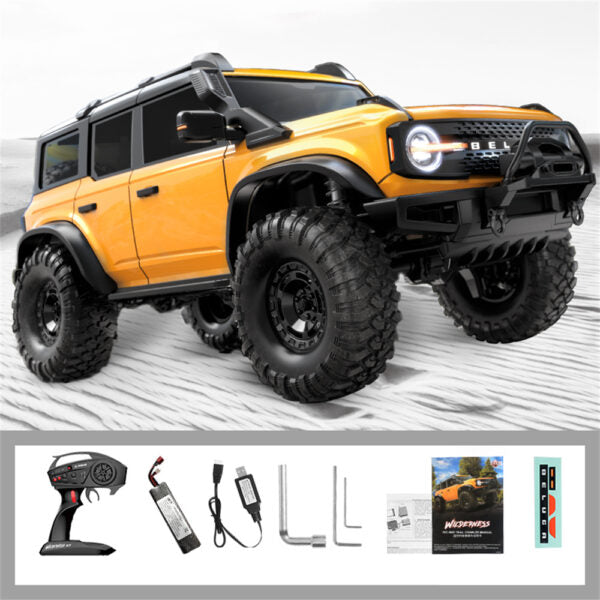 Wilderness 1:10 RTR 2.4G 4WD RC Car Full Proportional Rock Crawler LED Light 2 Speed Off-Road Climbing RC Truck