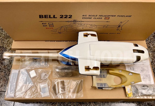 FUNKEY SCALE FUSELAGE BELL 222 .30 (550) SIZE BLUE COLOR WITH RETRACTABLE LANDING GEAR