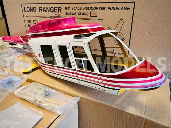 FUNKEY SCALE FUSELAGE LONG RANGER .50 (600) SIZE RED COLOR WITH LANDING SKID