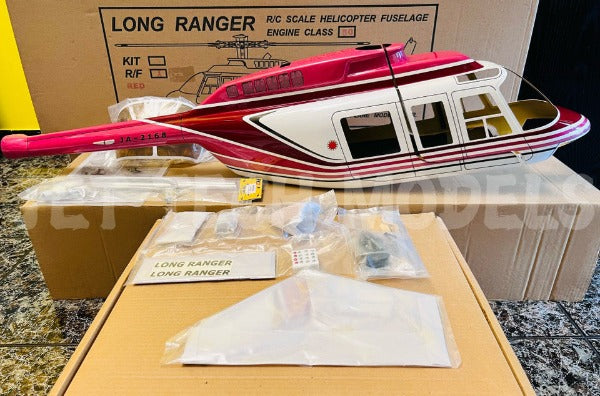 FUNKEY SCALE FUSELAGE LONG RANGER .50 (600) SIZE RED COLOR WITH LANDING SKID
