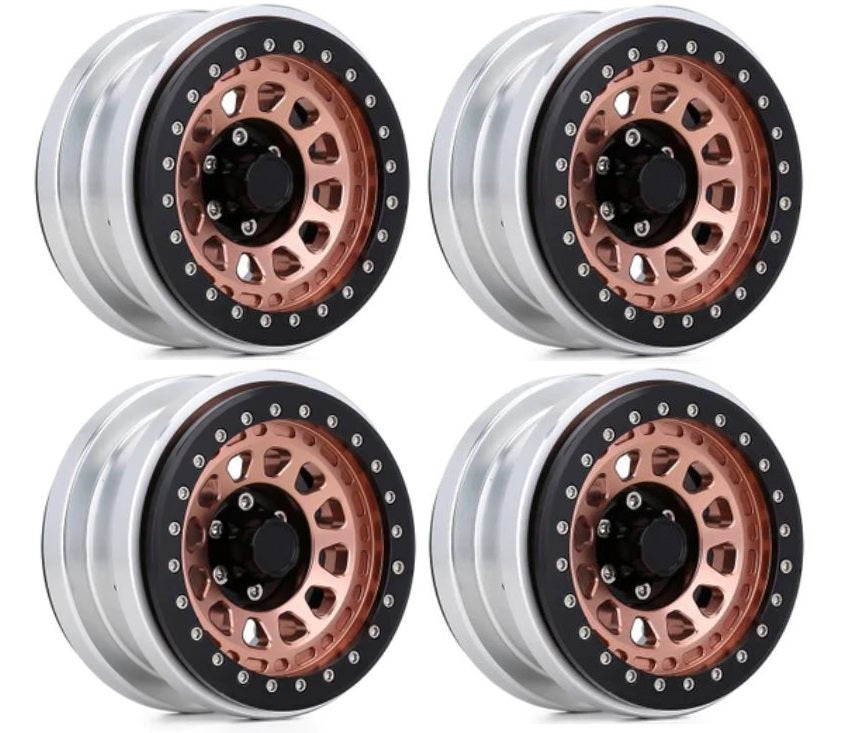 4PCS 2.9″ CNC Aluminum Beadlock Wheel Hub Rim for 1/6 RC Crawler Axial SCX6