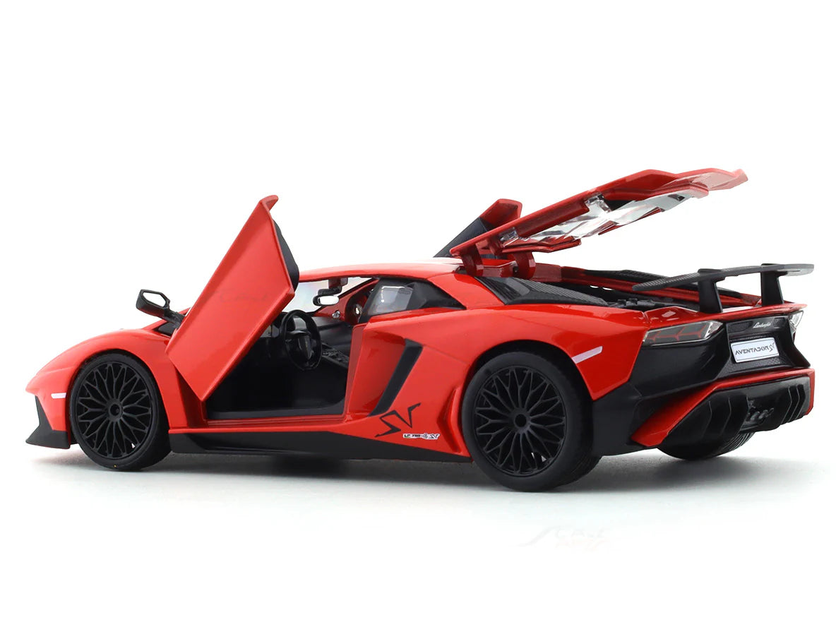 BBURAGO LAMBORGHINI AVENTADOR SV COUPE RED 1:24 SCALE DIECAST MODEL 18-91079