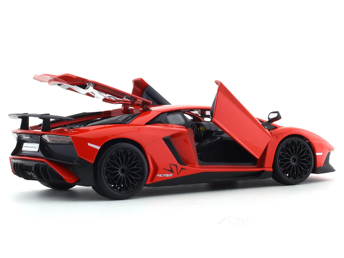 BBURAGO LAMBORGHINI AVENTADOR SV COUPE RED 1:24 SCALE DIECAST MODEL 18-91079