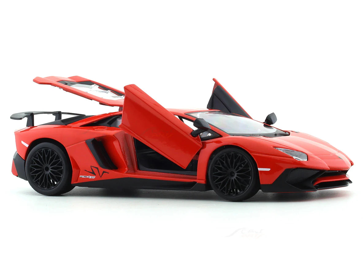 BBURAGO LAMBORGHINI AVENTADOR SV COUPE RED 1:24 SCALE DIECAST MODEL 18-91079