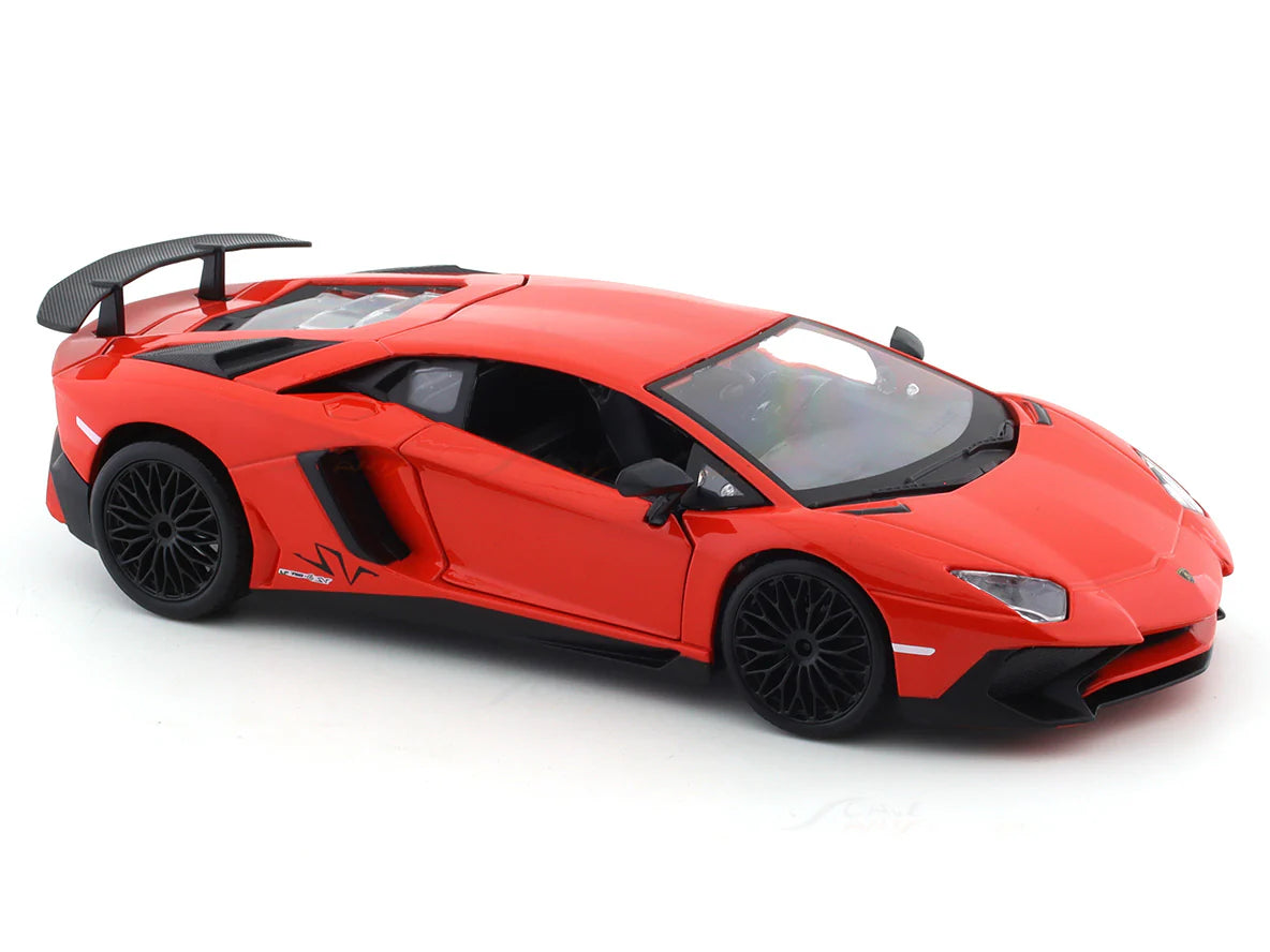 BBURAGO LAMBORGHINI AVENTADOR SV COUPE RED 1:24 SCALE DIECAST MODEL 18-91079