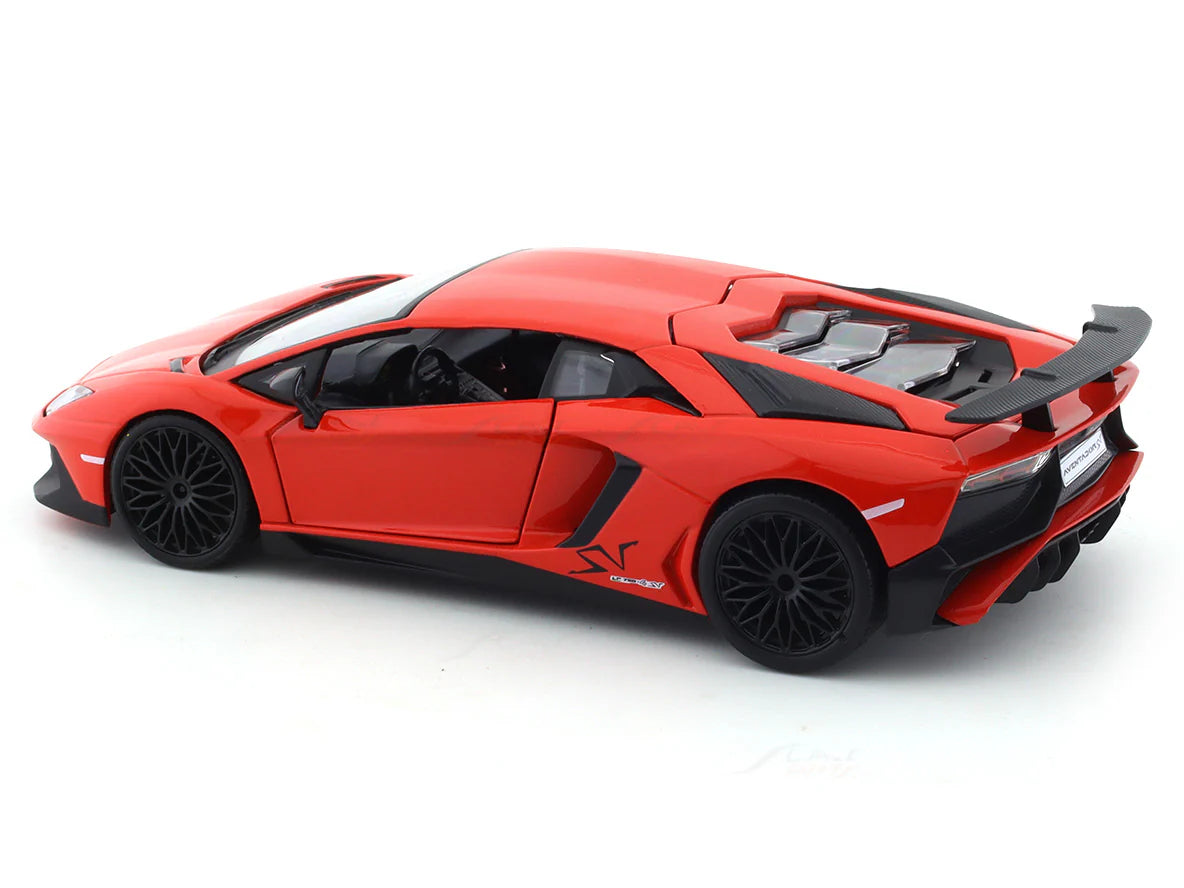 BBURAGO LAMBORGHINI AVENTADOR SV COUPE RED 1:24 SCALE DIECAST MODEL 18-91079