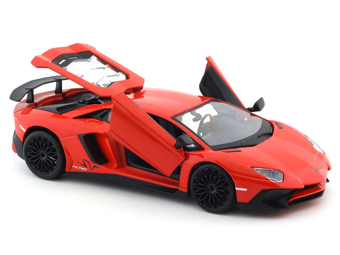 BBURAGO LAMBORGHINI AVENTADOR SV COUPE RED 1:24 SCALE DIECAST MODEL 18-91079