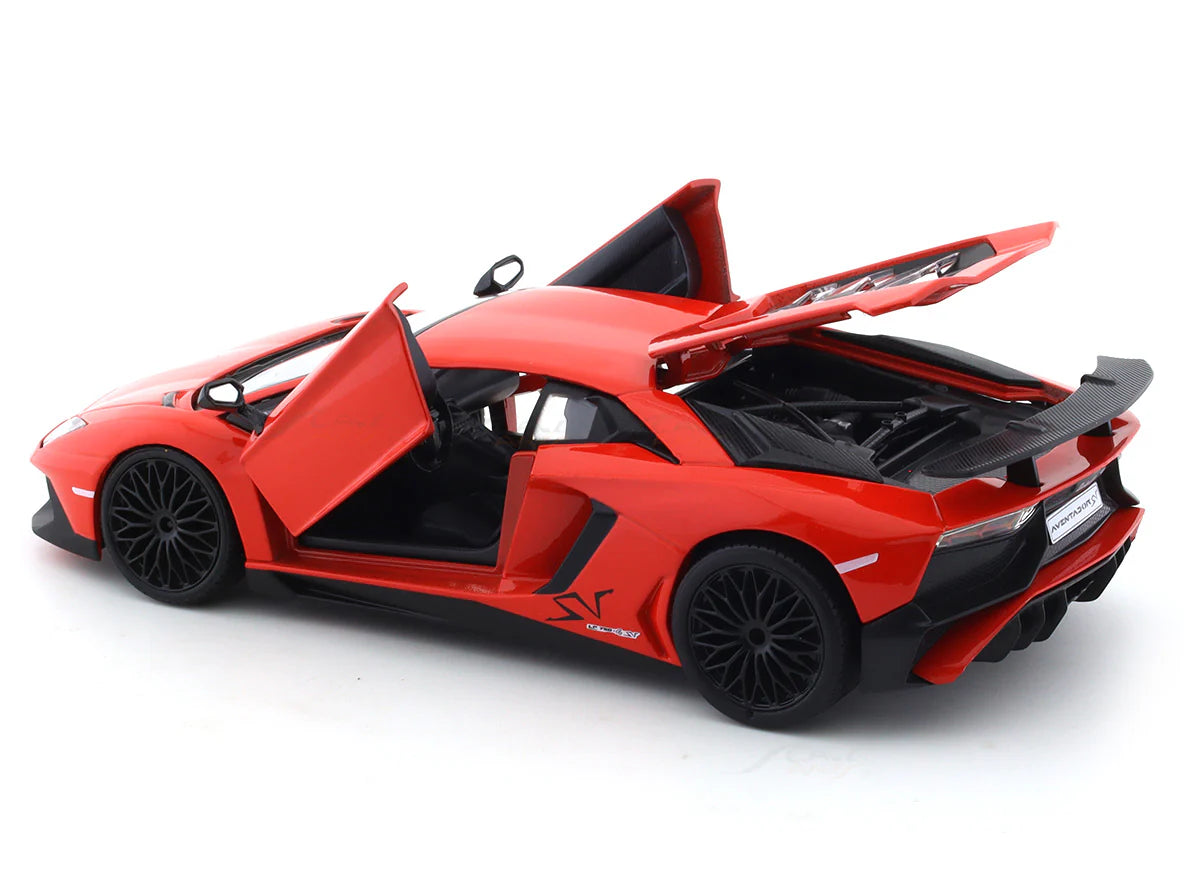 BBURAGO LAMBORGHINI AVENTADOR SV COUPE RED 1:24 SCALE DIECAST MODEL 18-91079