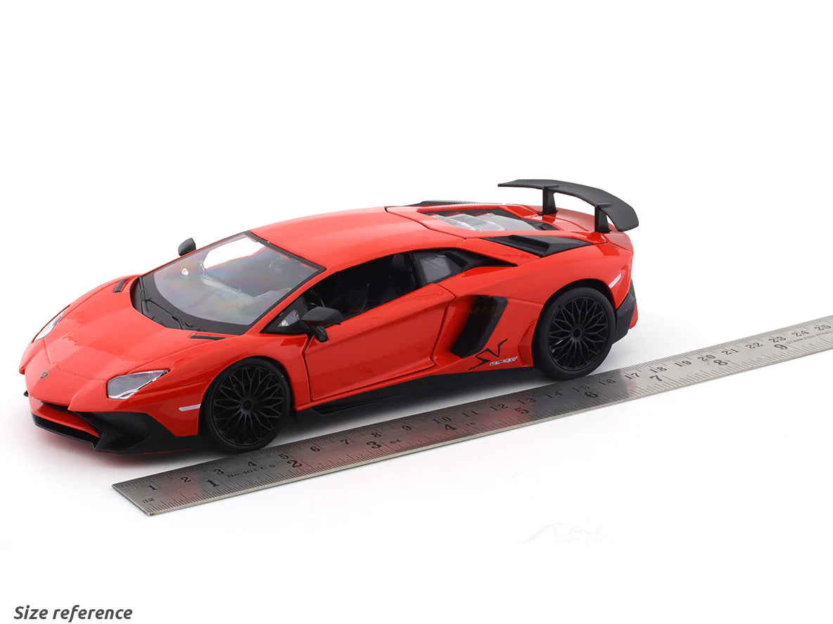 BBURAGO LAMBORGHINI AVENTADOR SV COUPE RED 1:24 SCALE DIECAST MODEL 18-91079